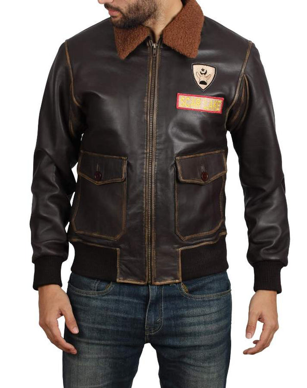 Jumanji 2 Nick Jonas Bomber Leather Jacket