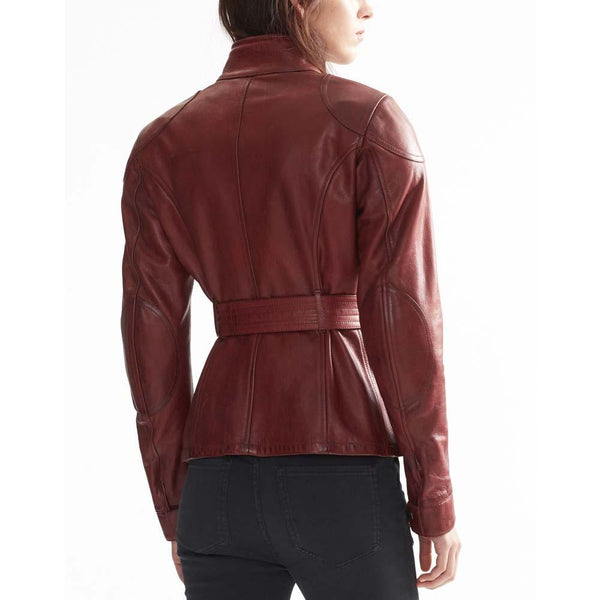 BELSTAFF TRIALMASTER PRO LEATHER LADIES JACKET - RED