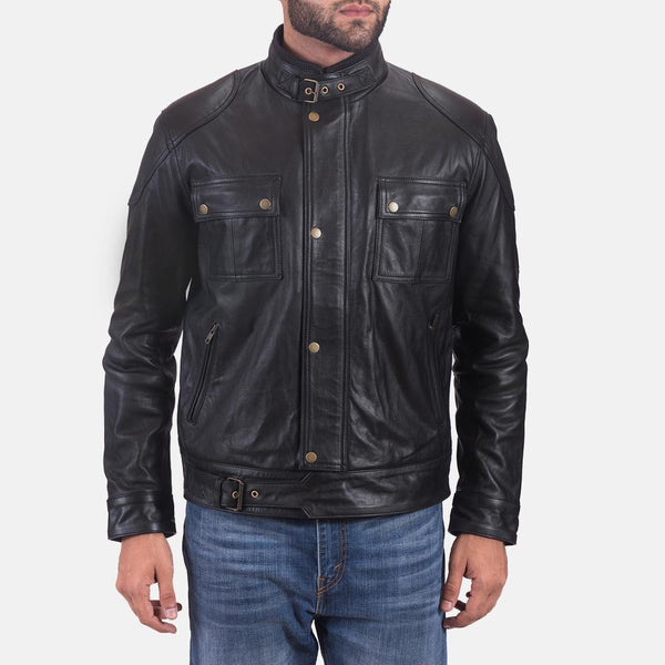 Krypton Black Leather Jacket