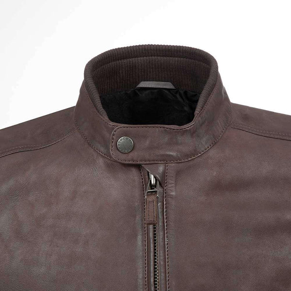 TUCANO URBANO ICEMAN LEATHER JACKET - BROWN