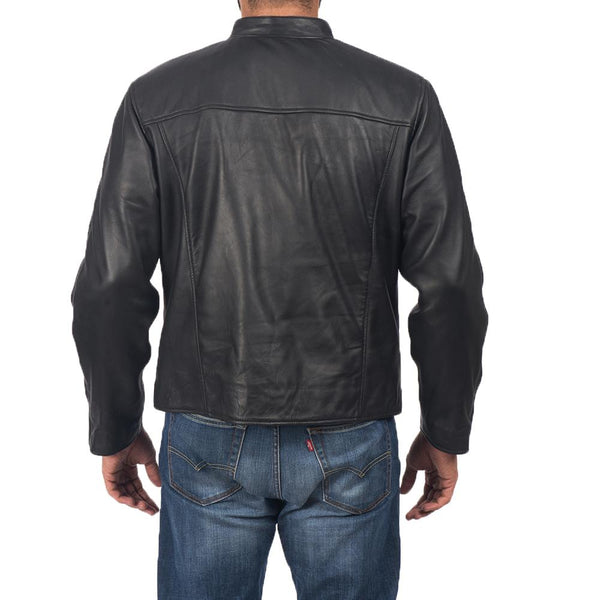 Solemn Black Leather Biker Jacket