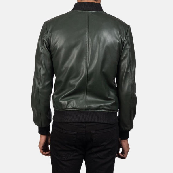 Shane Green Leather Bomber Jacket